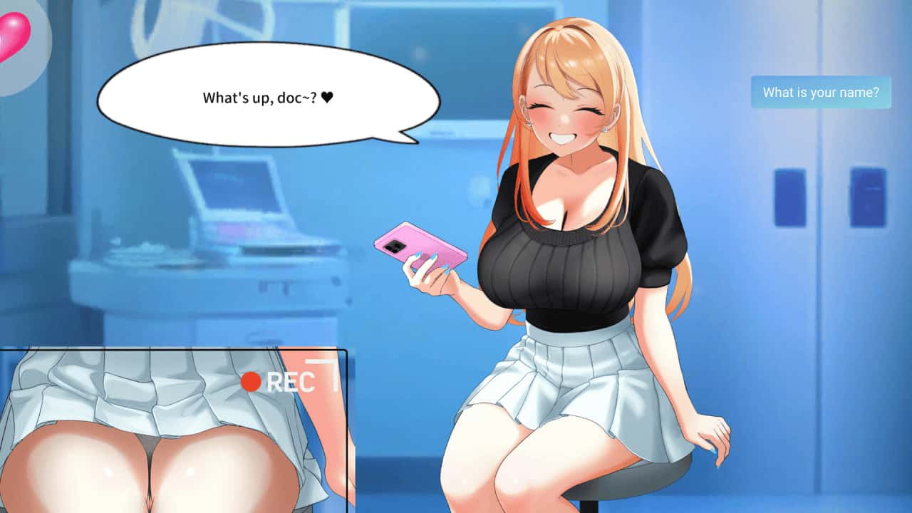 与金发大学辣妹的心跳体检！Health Check with the Blonde College Babe!插画